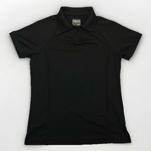 IZOD Golf Womens Polo Shirt Stretch Sport Black Short Sleeve Lace Size S